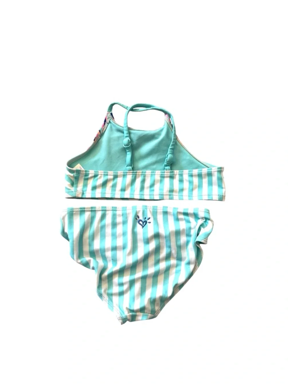 Justice Aqua and White Striped Two-Piece Bikini with Colorful Mandala Girls 6